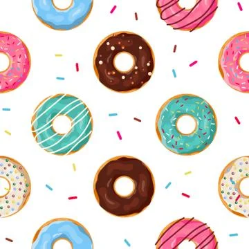Donuts seamless pattern Stock Illustration