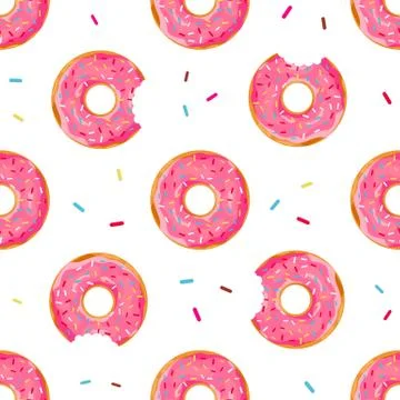 Donuts seamless pattern Stock Illustration