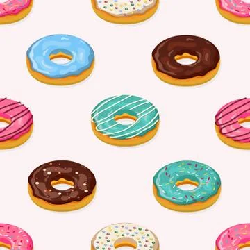 Donuts seamless pattern Stock Illustration