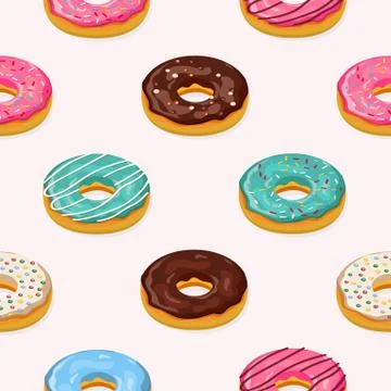 Donuts seamless pattern Stock Illustration