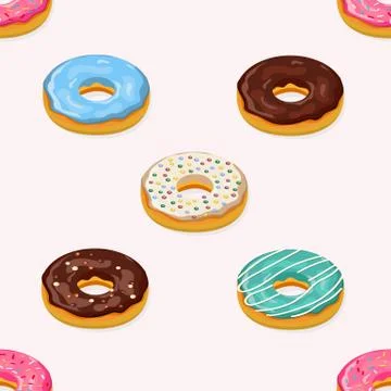 Donuts seamless pattern Illustrazione stock