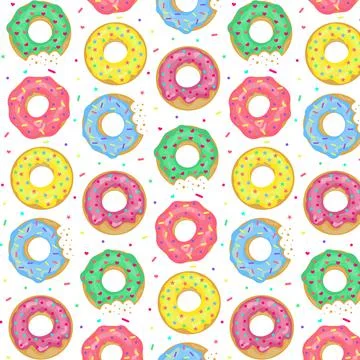 Donuts Seamless Pattern. Stock Illustration