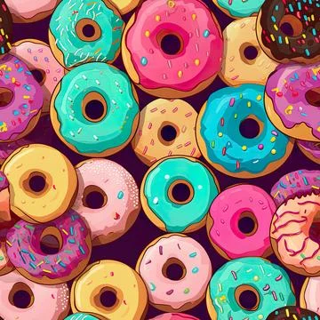 Donuts Seamless Pattern Stock Illustration