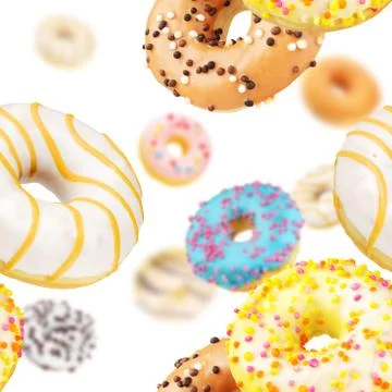 Donuts seamless texture or pattern Stock Photos