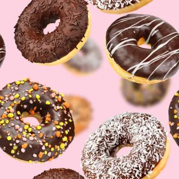 Donuts seamless texture or pattern Stock Photos