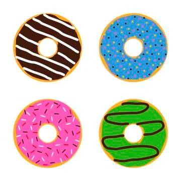 Donuts set icon isolated on white background, Vector illustration Stock-Illustration