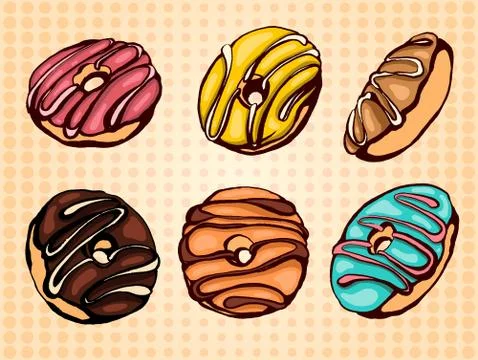 Donuts set Stock Illustration