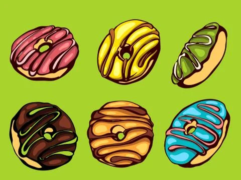 Donuts set Stock Illustration