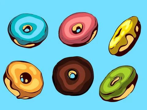 Donuts set Stock Illustration