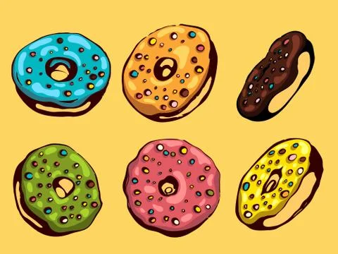 Donuts set Stock Illustration