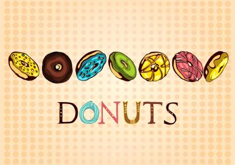 Donuts set Stock Illustration