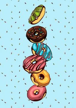 Donuts set Stock Illustration