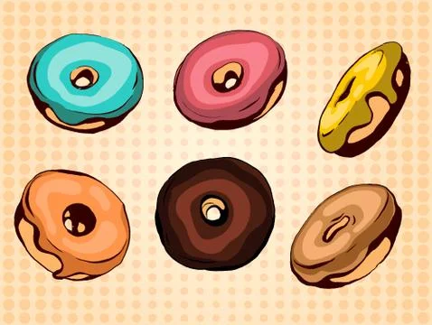 Donuts set Stock Illustration