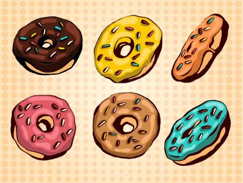 Donuts set Stock Illustration