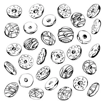 Donuts set Stock Illustration