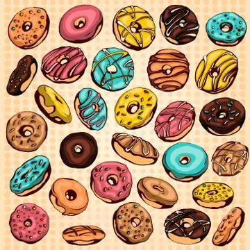 Donuts set Stock Illustration