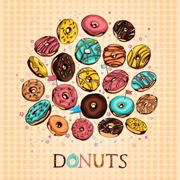 Donuts set Stock Illustration