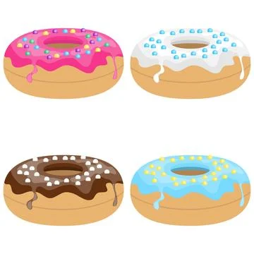Donuts, a set of realistic 3d donuts. Stock Illustration