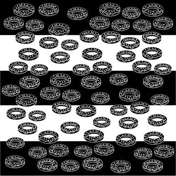 Donuts silhouette on white background. Sweets and desserts. Stock Illustration