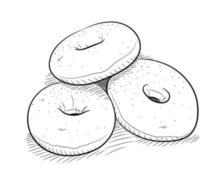 Donuts Sketch Doodle Stock Illustration
