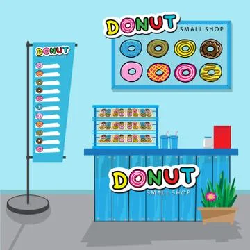Donuts small shop. Stock Illustration