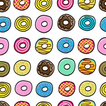 Donuts sweet pattern seamless Stock Illustration