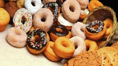 Donuts for tea Stock Photos