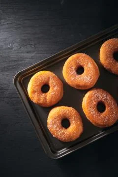 Donuts Traditional donuts with icing sugar Stock Photos