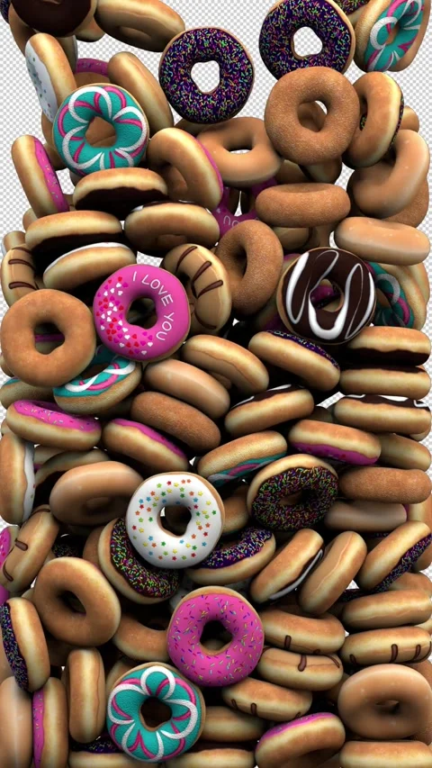 Donuts transition – 3d render with alpha channel. Stock Footage 275709059