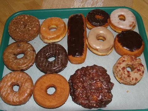Donuts on a Tray Stock Photos