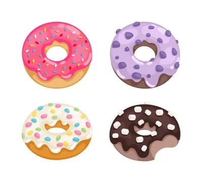 Donuts vector set Stock Illustration