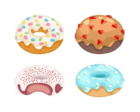Donuts vector set Stock Illustration