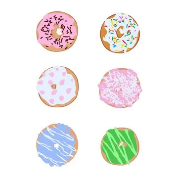 Donuts vector set Stock Illustration