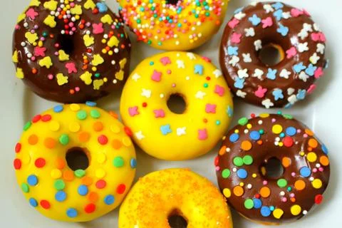 Donuts on a white background Stock Photos