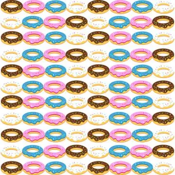 Donuts on white background. Vector illustration. Stock Illustration