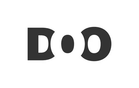 DOO logo design. Initial letter D O O bold font style for tech startups, co.. Stock Illustration
