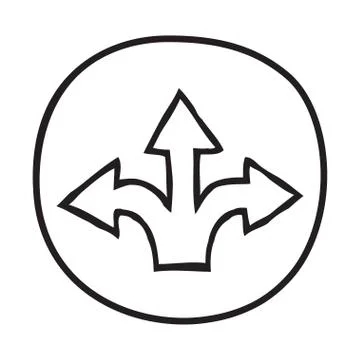 Doodle 3 Arrows icon Stock Illustration