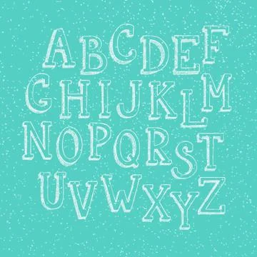 Doodle 3d alphabet Stock Illustration