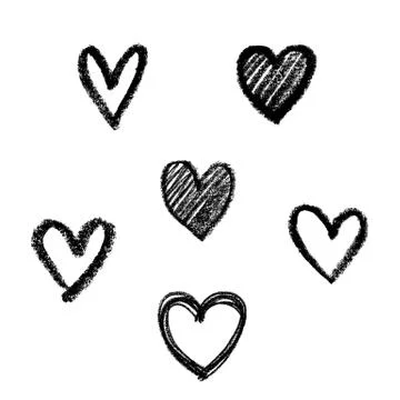 Doodle abstract hand drawn pattern heart shaped 스톡 일러스트