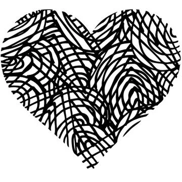 Doodle abstract hand drawn pattern heart shaped 스톡 일러스트