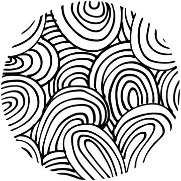 Doodle abstract hand drawn pattern circle shaped Illustrazione stock