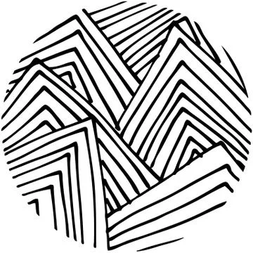 Doodle abstract hand drawn pattern circle shaped Stock Illustration