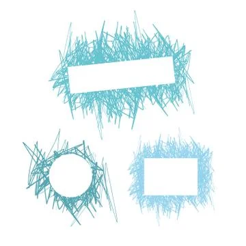 Doodle abstract hand-held line with space for text. Set of characters. Stock Illustration