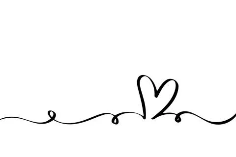 Doodle abstract heart continuous line drawing Stock Illustration