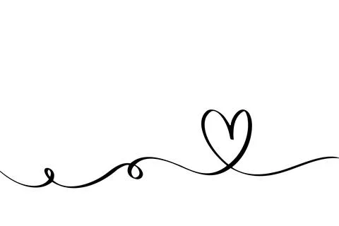 Doodle abstract heart continuous line drawing Stock Illustration