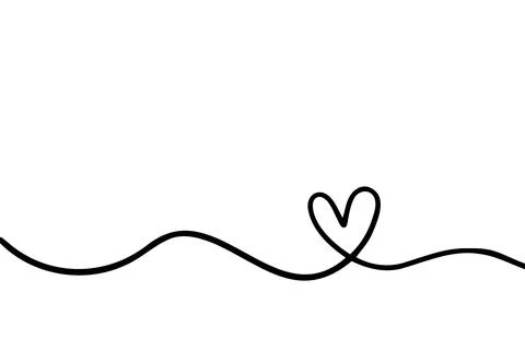 Doodle abstract heart continuous line drawing Illustrazione stock