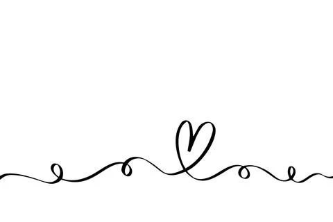 Doodle abstract heart continuous line drawing Stock Illustration