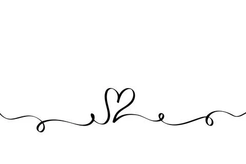 Doodle abstract heart continuous line drawing Stock Illustration