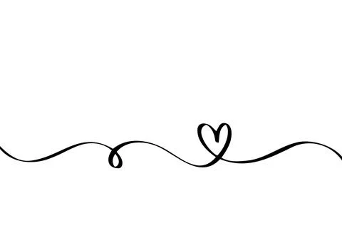 Doodle abstract heart continuous line drawing Stock Illustration