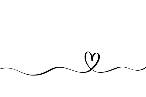 Doodle abstract heart continuous line drawing Stock Illustration